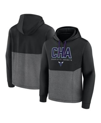 Men's Black Charlotte Hornets Successful Tri-Blend Pullover Hoodie