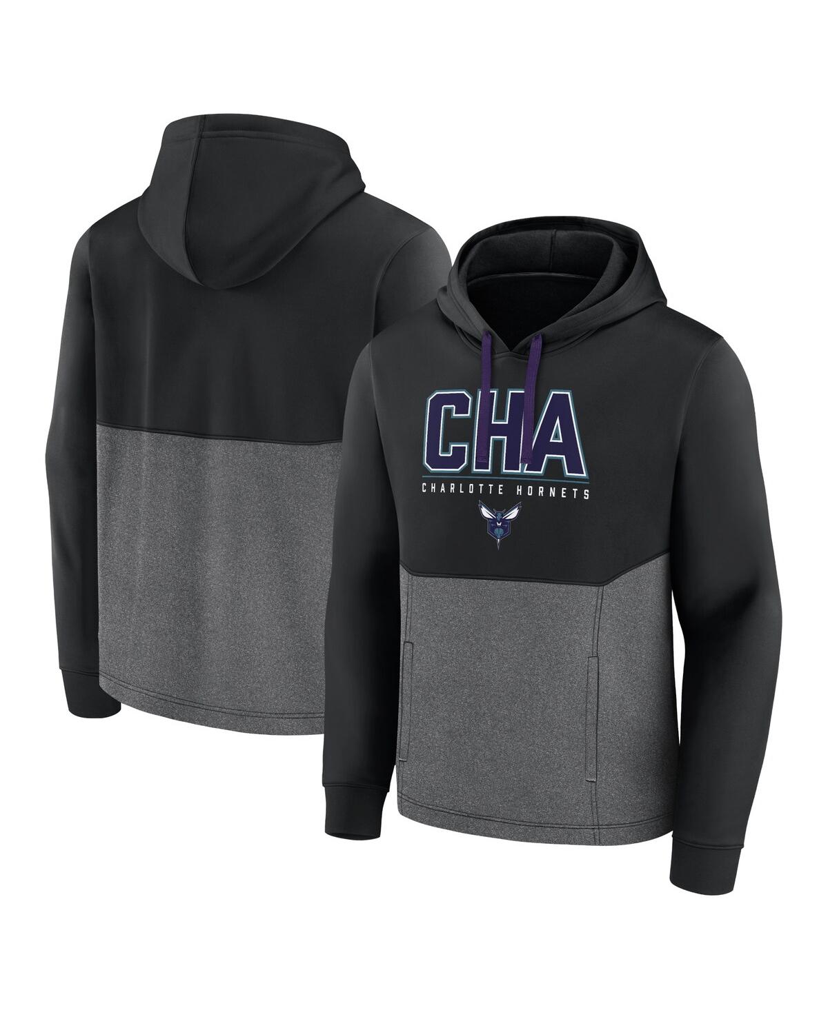 Men's FanaticsCharlotte Hornets Successful Tri-Blend Pullover Hoodie - Black