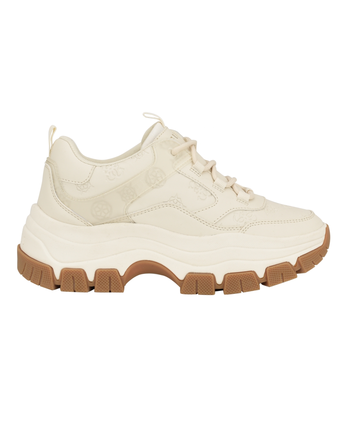 Guess Women's Bisun Lugged Rubber Sole Lace Up Platform Sneakers
