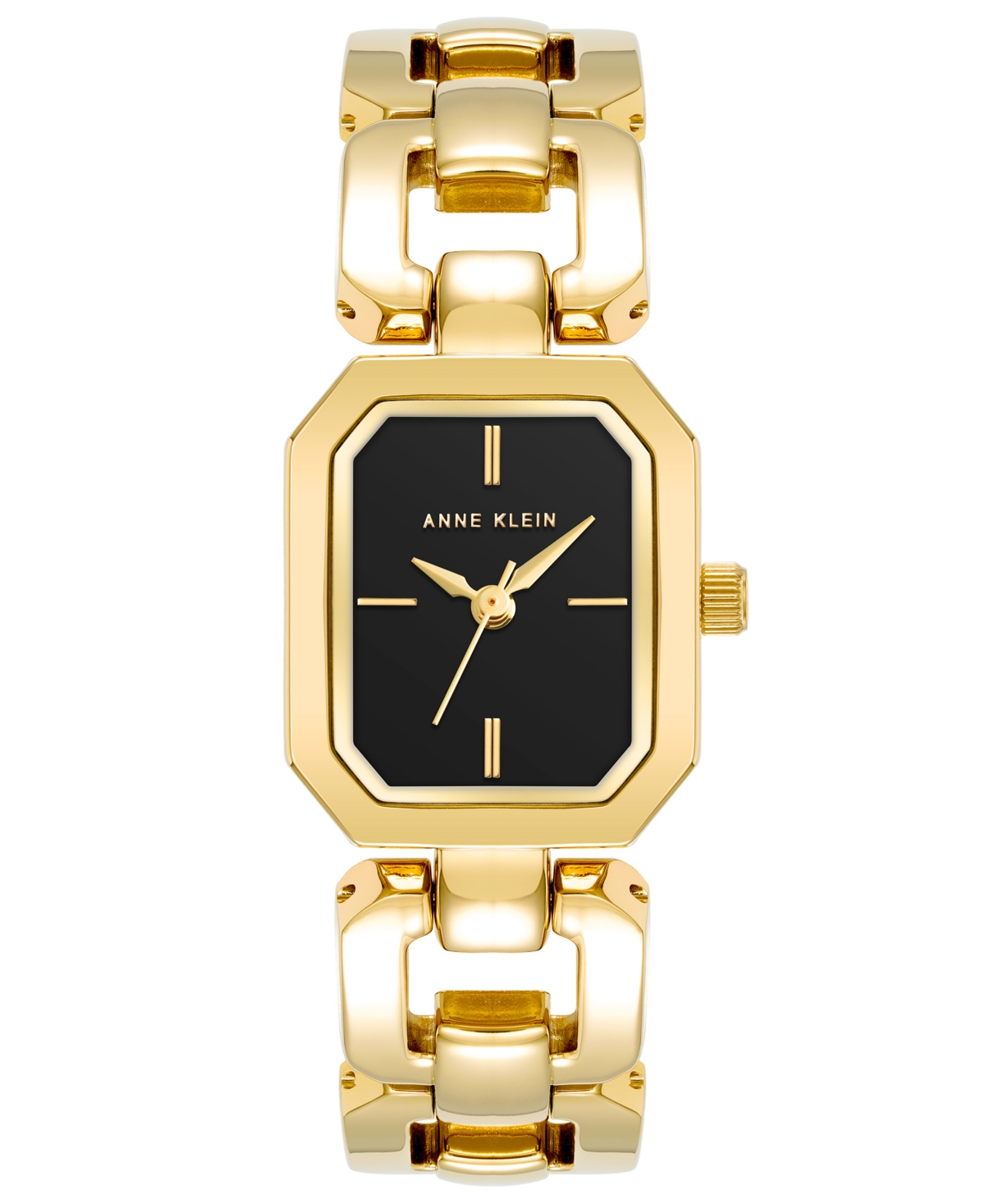 Anne Klein Women's Gold-tone Alloy Watch 22mm X 38.5mm In Black,gold-tone