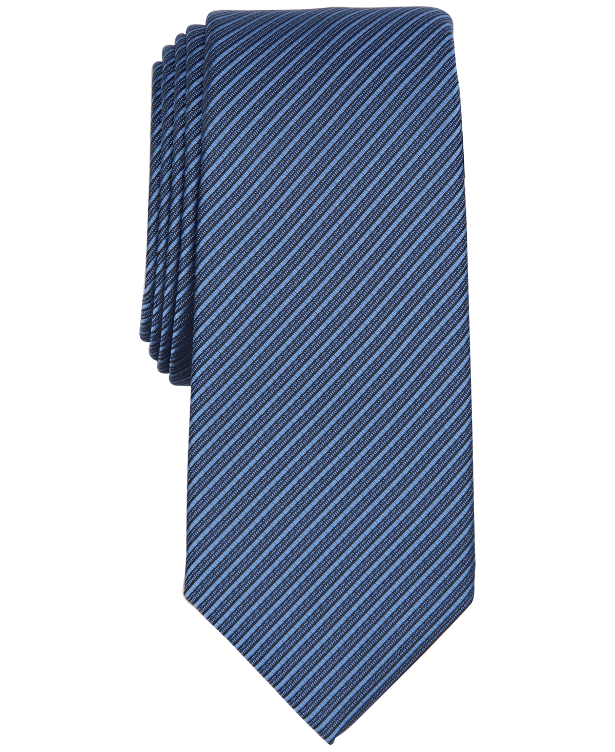 Alfani Men's Chauncey Stripe Tie, Created For Macy's In Blue