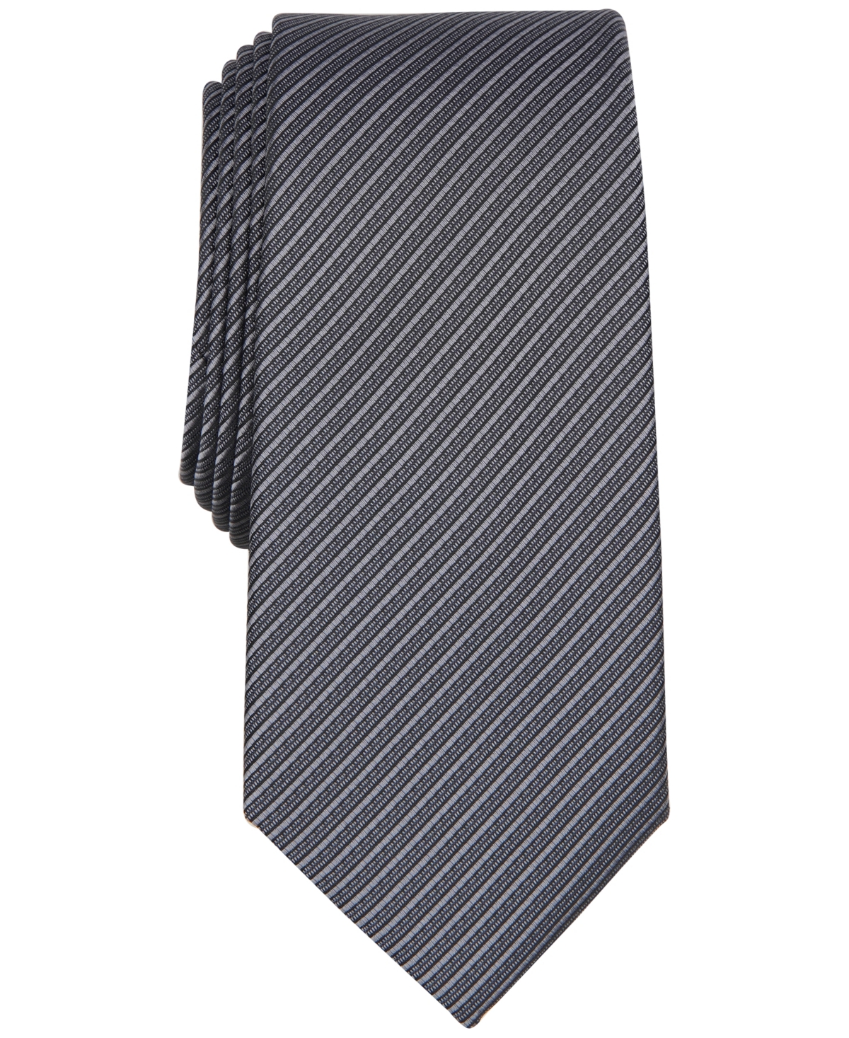 Alfani Men's Chauncey Stripe Tie, Created For Macy's In Grey