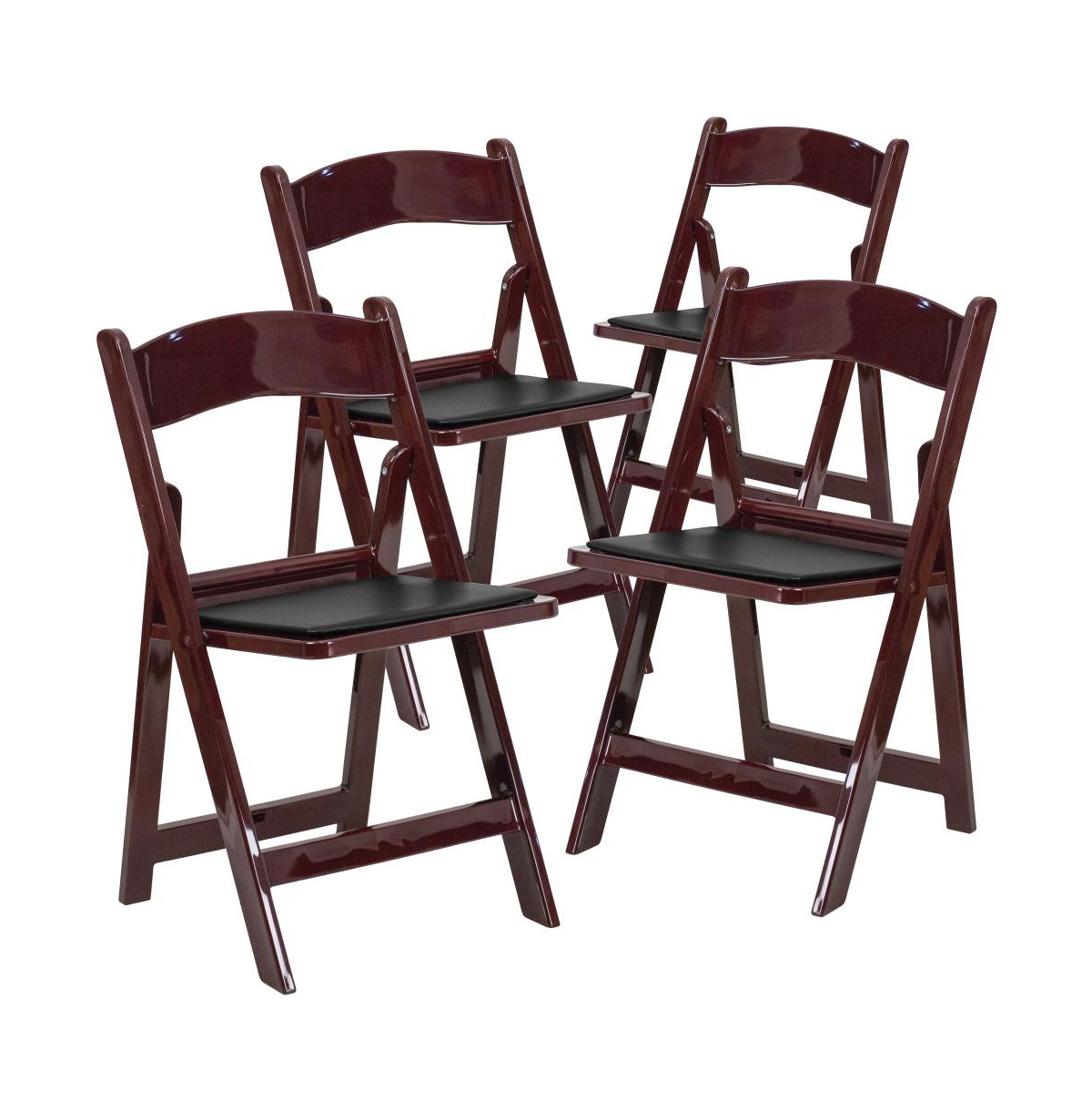 Emma+Oliver Set Of 4 800 Lb Weight Capacity Indoor/Outdoor Resin Folding Chairs