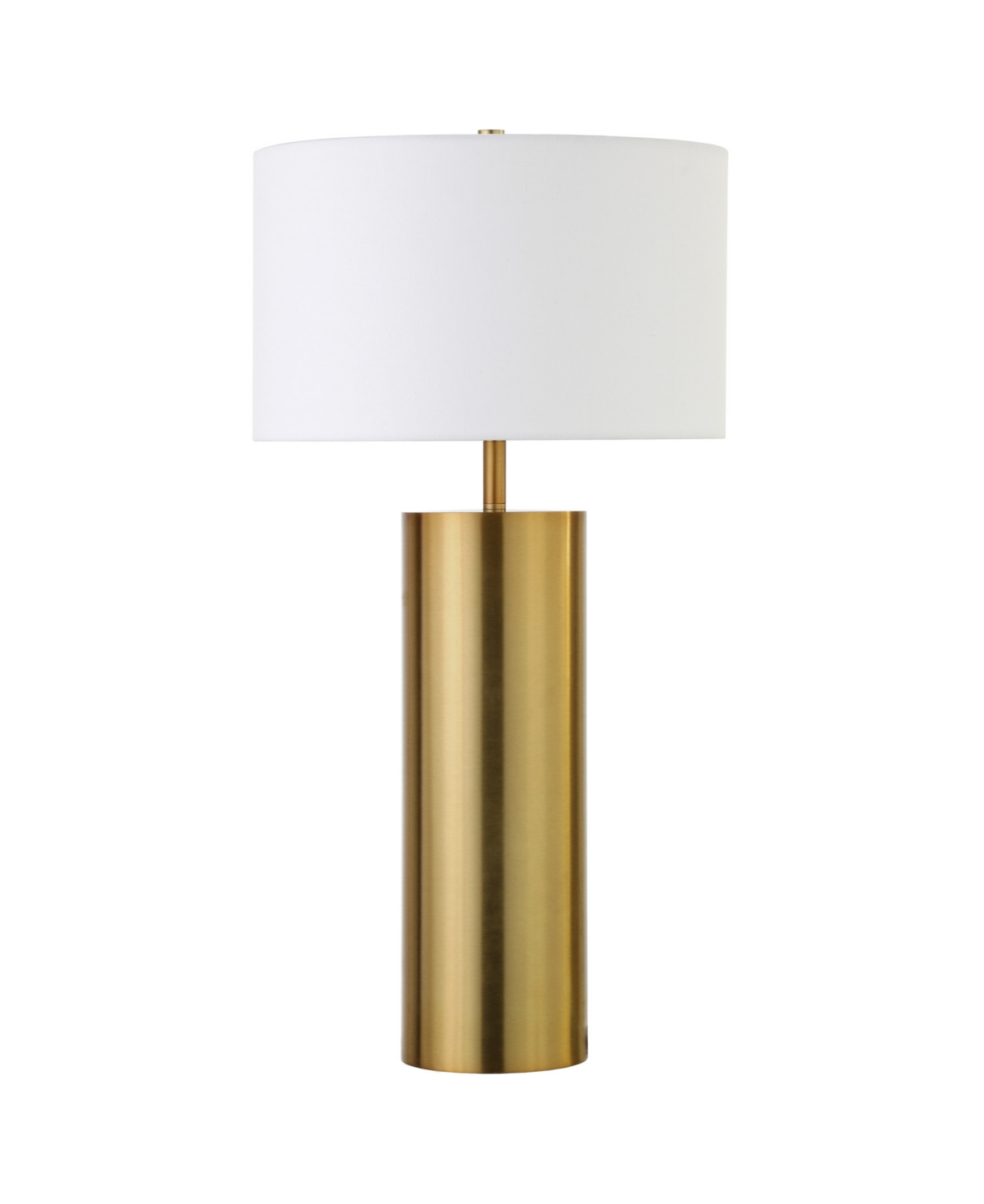 Hudson & Canal York 29.5" Tall Table Lamp With Linen Shade In Brass