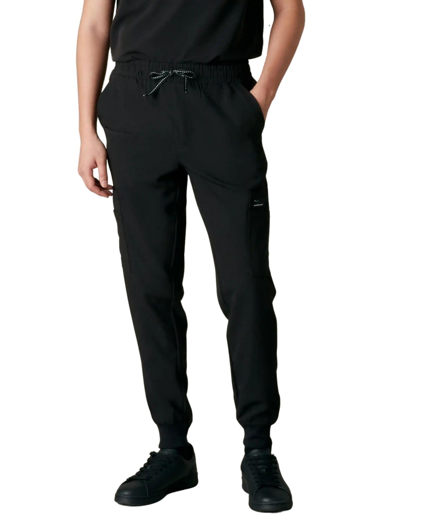 Мужские брюки Members Only London Jogger Scrub Pants for Men, цвет: Чёрный — фото 1