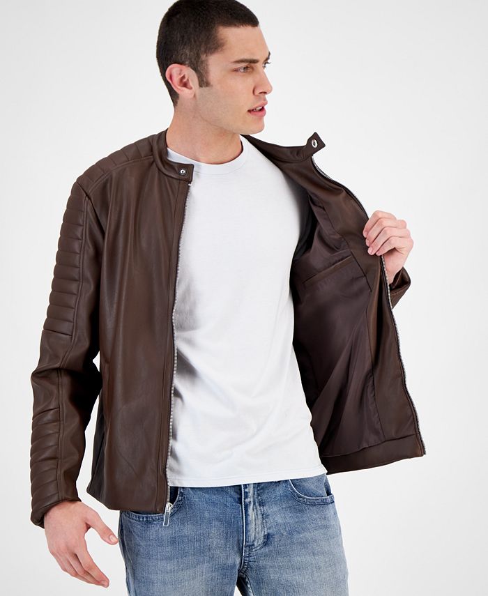 INC International Concepts Men's Denim Jacket With Faux-leather