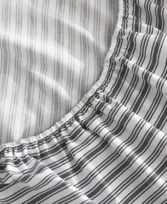 Nautica Coleridge Stripe Cotton Percale Fitted Sheet, King