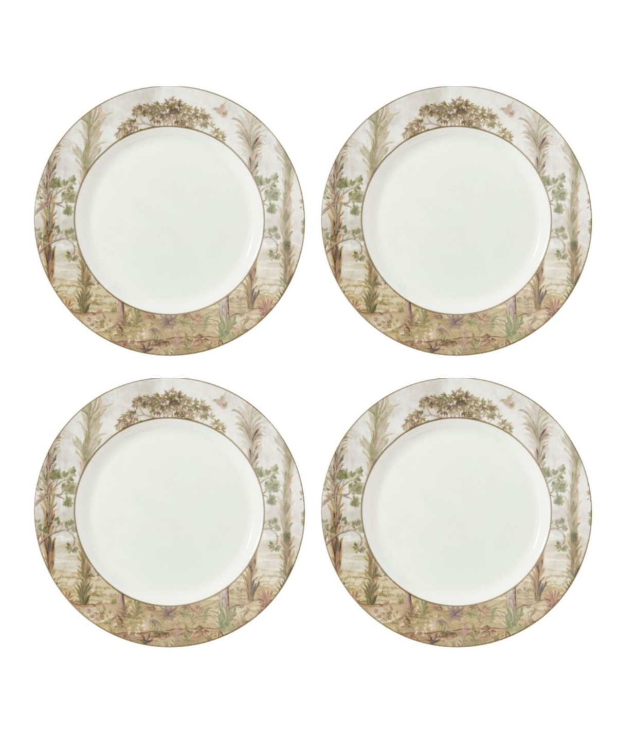 Tall Trees 4 Piece Dinner Plates Set, Service for 4 - Assorted