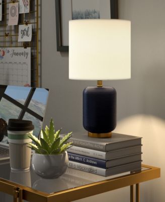 Lambert 15" Linen Shade Tall Ceramic Mini Lamp