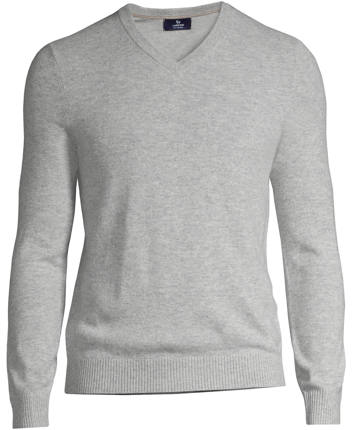 Lands' End Men's Fine Gauge Cashmere V-neck Sweater