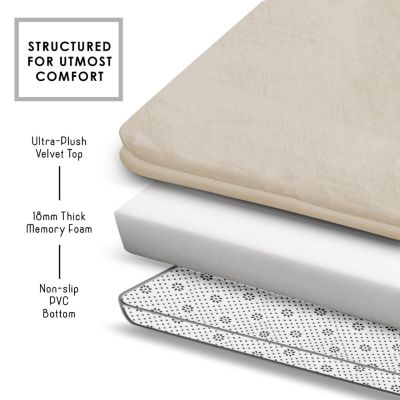 Non-Slip, Ultra Soft Plush, Memory Foam Bath Rug - Large 20"x32"