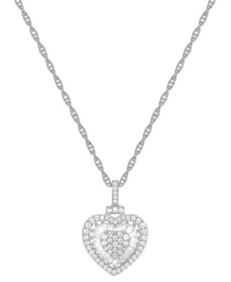 Diamond Heart 18" Pendant Necklace (1/2 ct. t.w.)  in 14k Rose Gold (Also Available in White Gold)