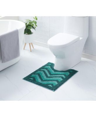 Ultra Soft Non Slip Shaggy Bath Rug - Chevron Design - Counter 20"x24"