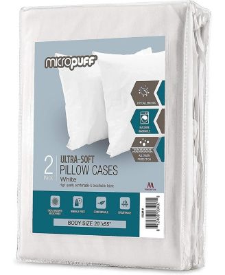 Micropuff 100 Microfiber Pillow Cases Body Pillow White 2 Pack Macy s