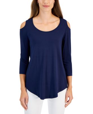 JM Collection Women s 3 4 Sleeve Cold Shoulder Top Created for Macy s Macy s