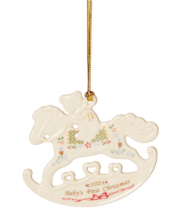 Lenox 2023 Baby's First Christmas Porcelain Rocking Horse Ornament