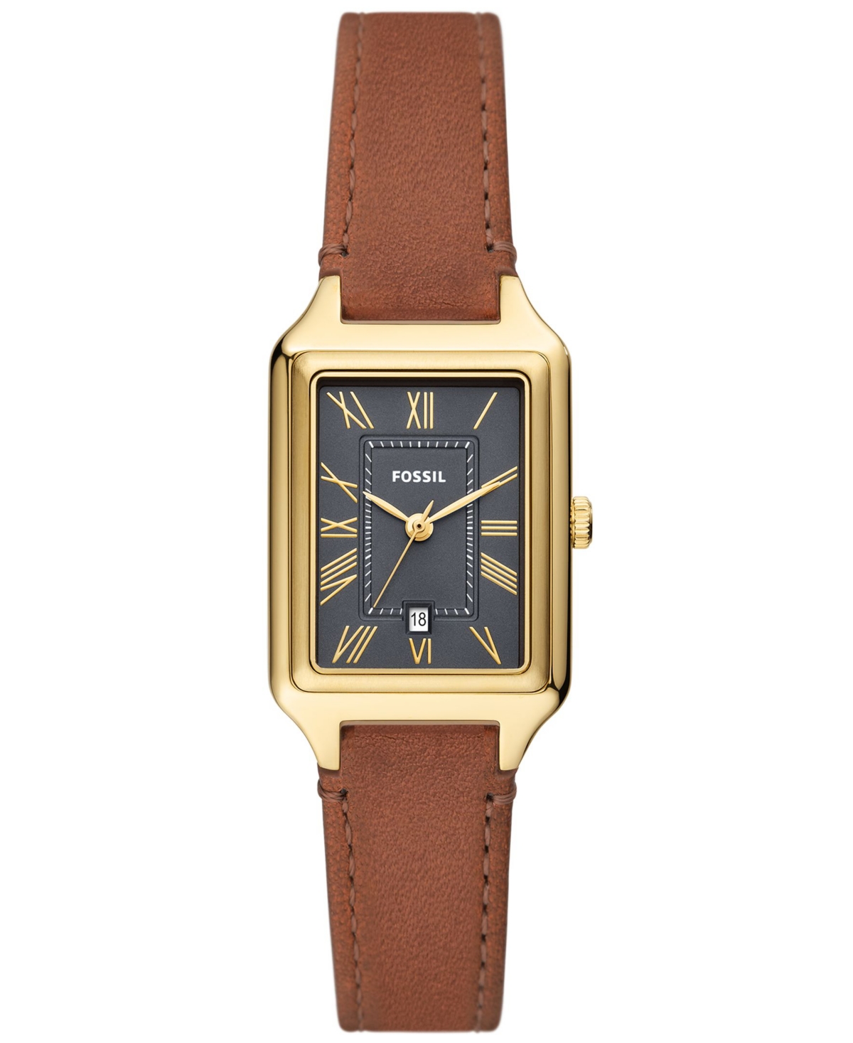 Shop Fossil Women's Raquel Three-hand Date Medium Brown Genuine Leather Watch, 23mm