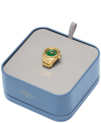 Women's Two-Hand Gold-Tone Stainless Steel Ring Watch, 15mm