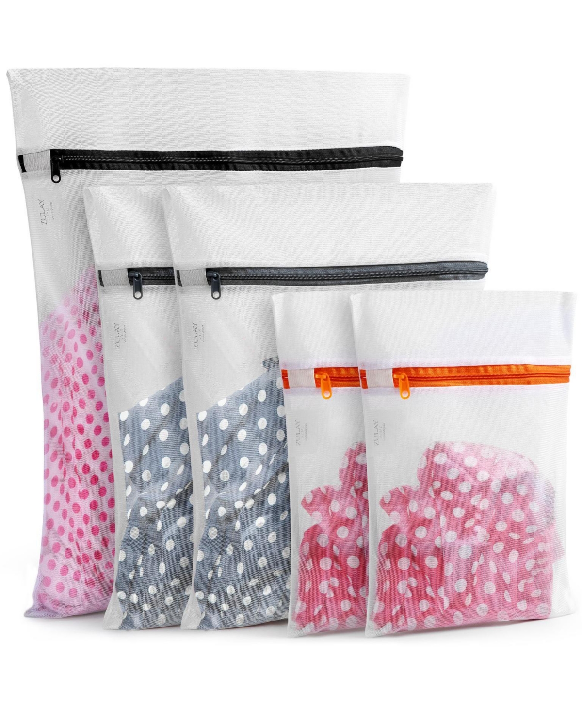 5 Pack Mix Size Reusable Mesh Laundry Bags for Delicates and Washing Machine (2 Small, 2 Medium, 1 Large) - Assorted