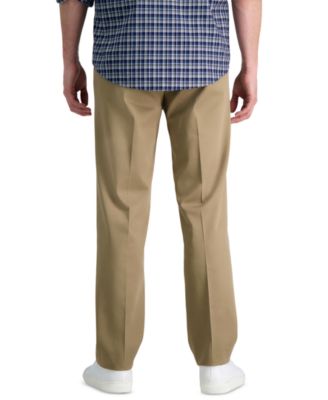 Men’s Premium No Iron Khaki Straight-Fit Stretch Flat-Front Pants