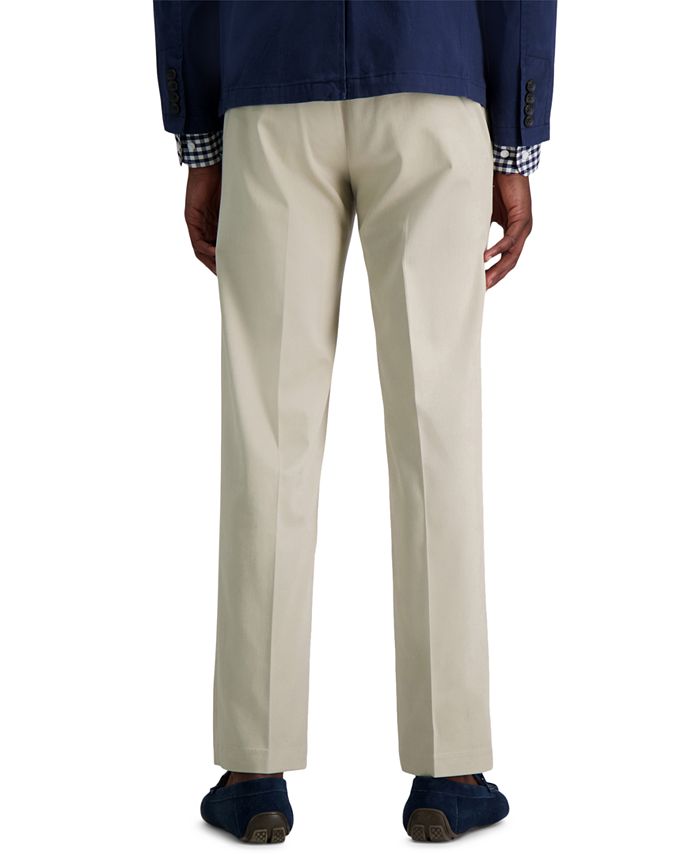 Haggar Men’s Premium No Iron Khaki Straight-Fit Stretch Flat-Front ...