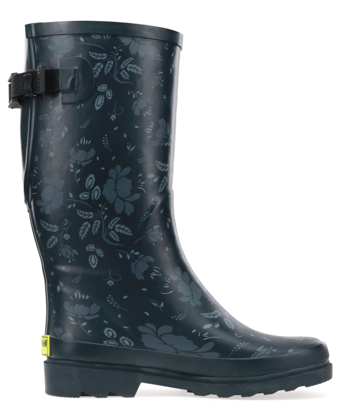 Women's Floral Adjustable Calf Rain Boot - Slate