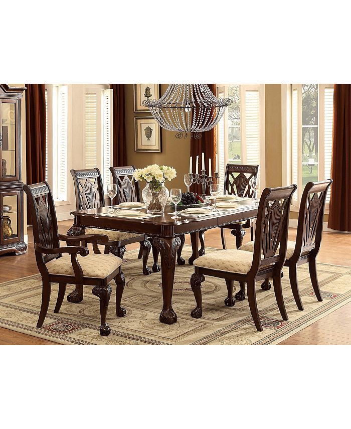 Simplie Fun Elegant Design Dark Cherry Finish Dining Table with