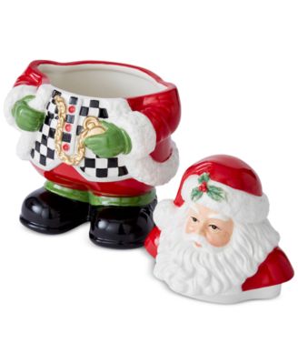 Christmas Tree Black and White Santa Candy Jar