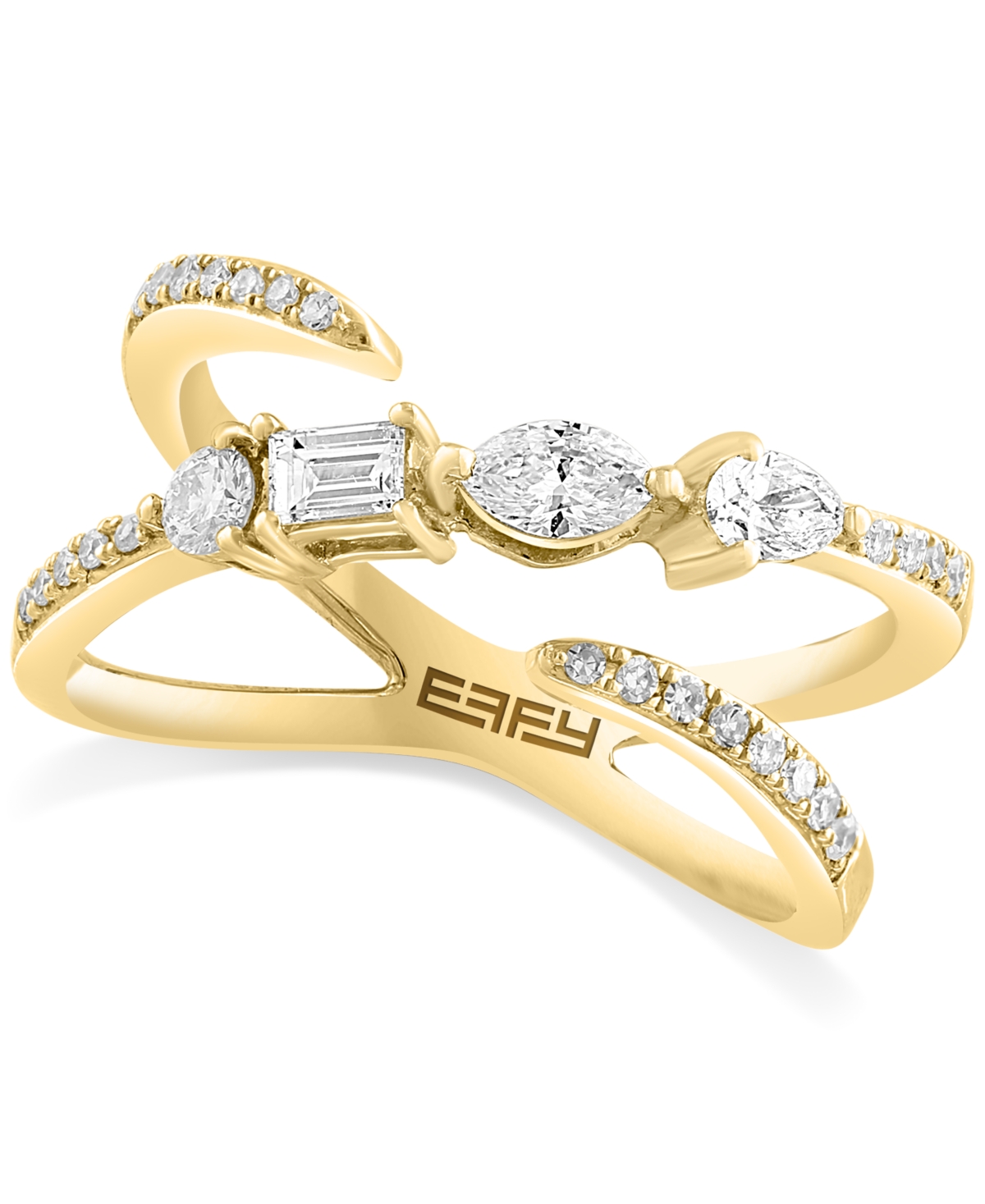 Effy Collection Effy Diamond Multi-cut X Statement Ring (3/8 Ct. T.w.) In 14k Gold