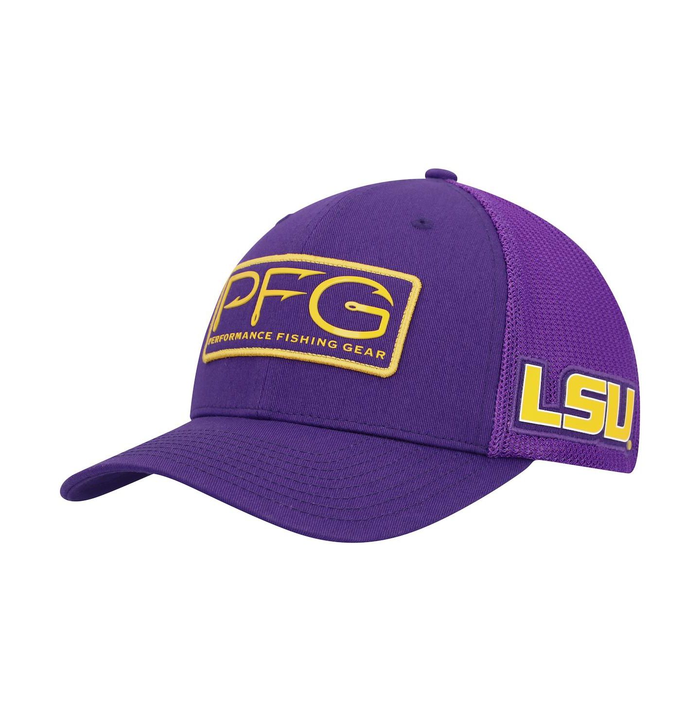 Мужская кепка Columbia Purple LSU Tigers PFG Hooks Flex Hat — фото 2