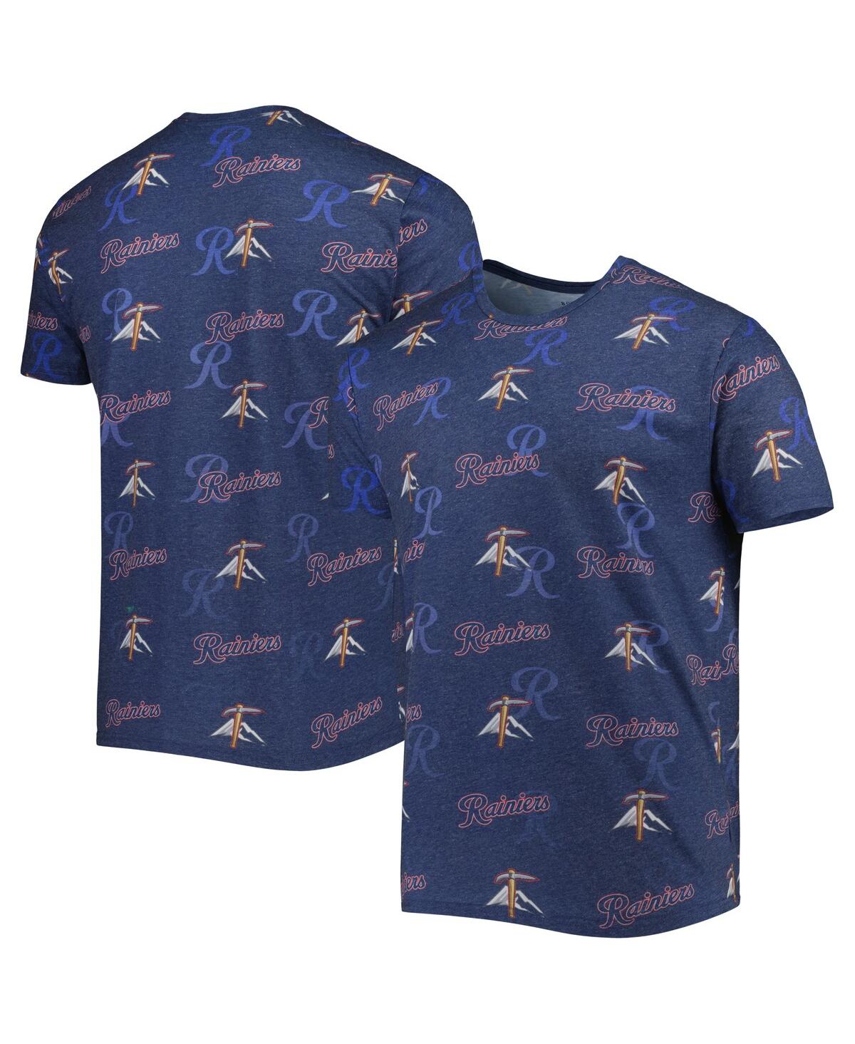 BOXERCRAFT MEN'S NAVY TACOMA RAINIERS ALLOVER PRINT CRAFTED T-SHIRT