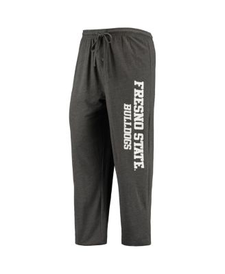 Men's Heathered Charcoal, Red Fresno State Bulldogs Meter T-shirt and Pants Sleep Set