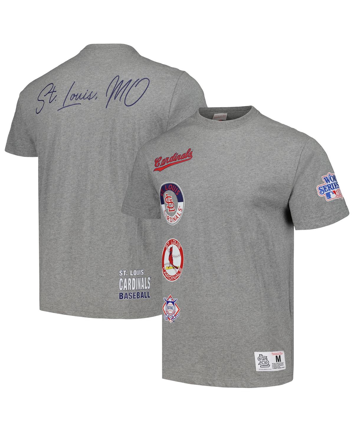 Mitchell & Ness Men's  Heather Gray St. Louis Cardinals Cooperstown Collection City Collection T-shir In Heather Gray