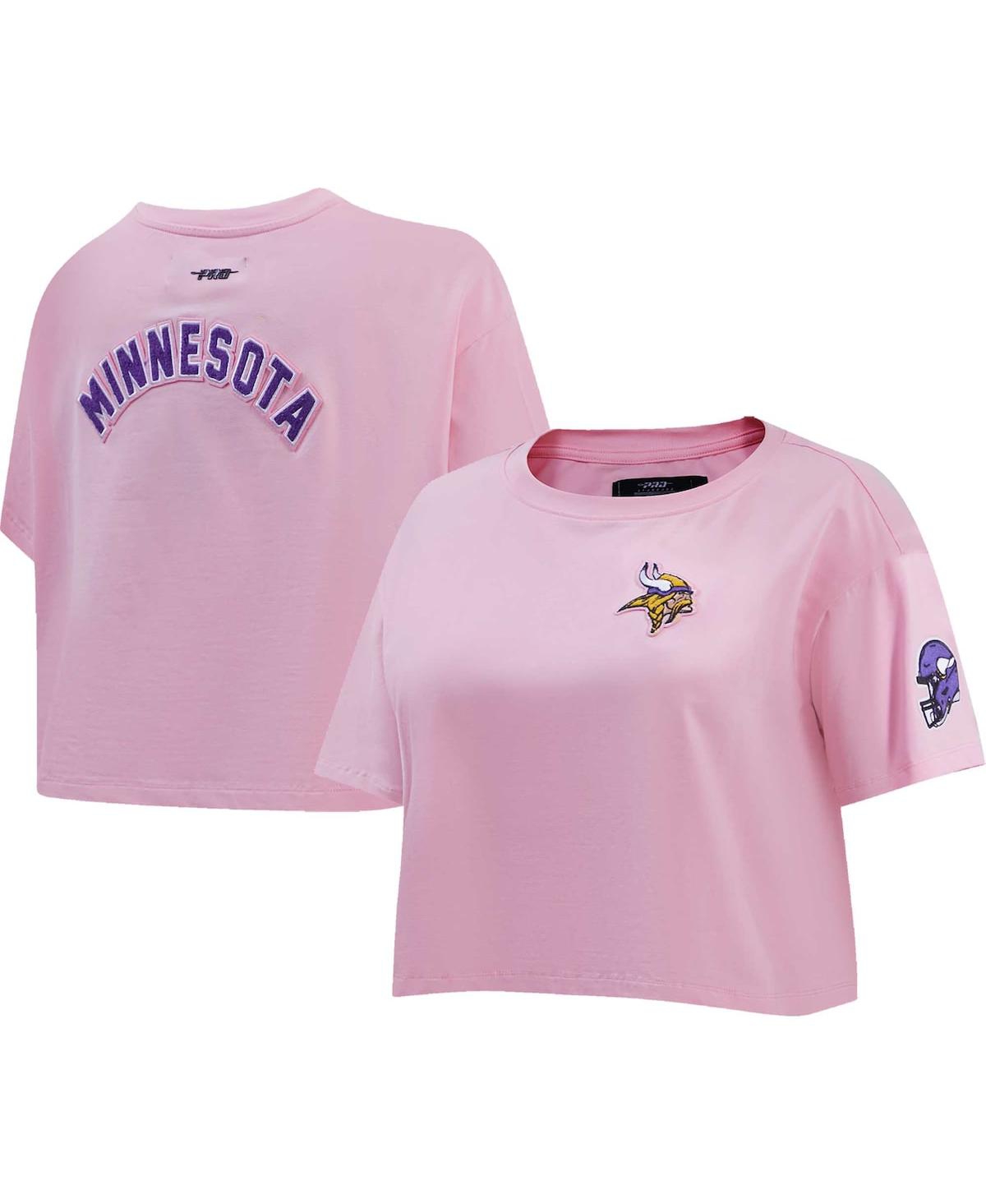Shop Pro Standard Women's  Pink Minnesota Vikings Cropped Boxy T-shirt