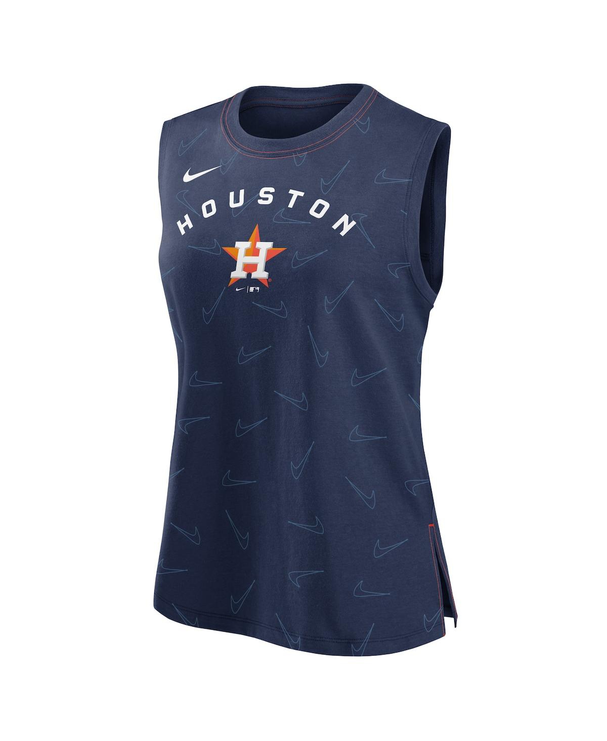 Shop Nike Women's  Navy Houston Astros Muscle Play Tank Top