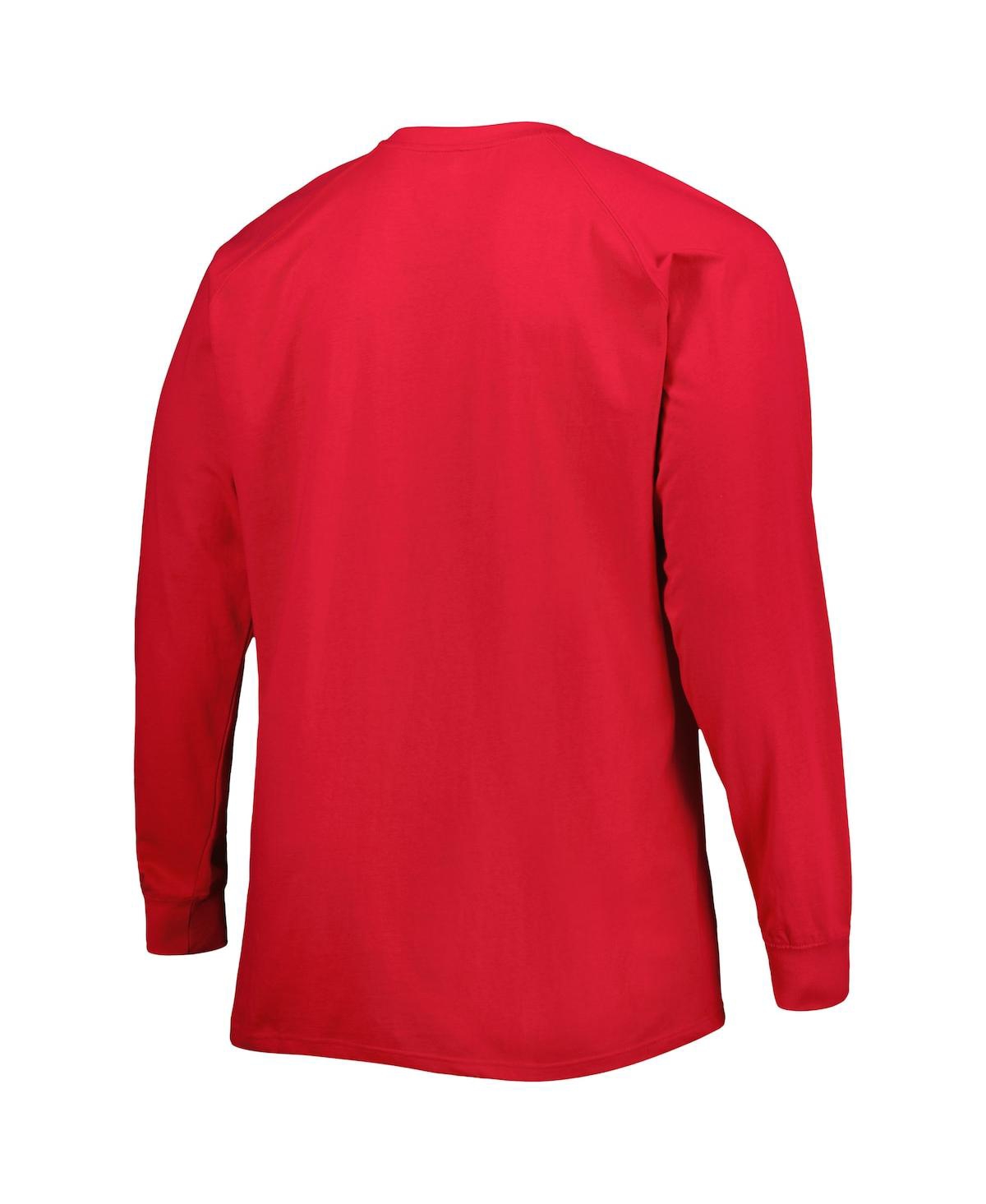 Shop Profile Men's Scarlet Nebraska Huskers Big And Tall Two-hit Raglan Long Sleeve T-shirt