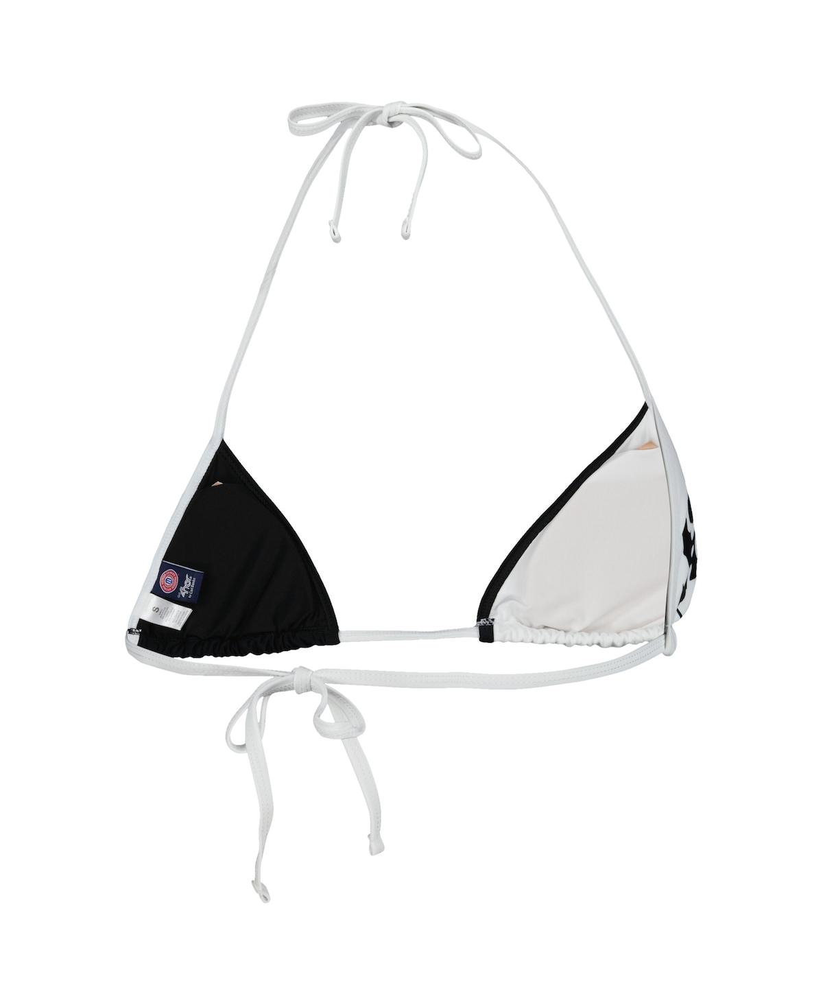 Shop G-iii 4her By Carl Banks Women's  Black, White Lsu Tigers Play Action Bikini Top In Black,white