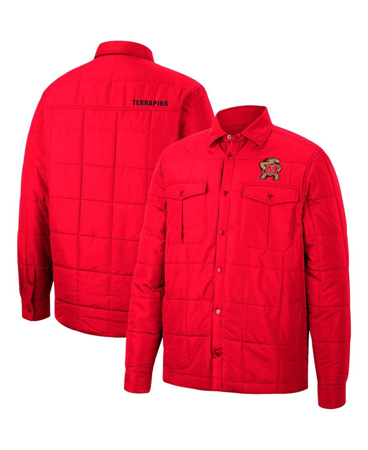 Men's Colosseum Red Maryland Terrapins Detonate Quilted Full-Snap Jacket - Red