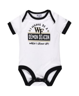Infant Boys and Girls Black, Heather Gray Wake Forest Demon Deacons I Wanna Be Three-Pack Bodysuit Set