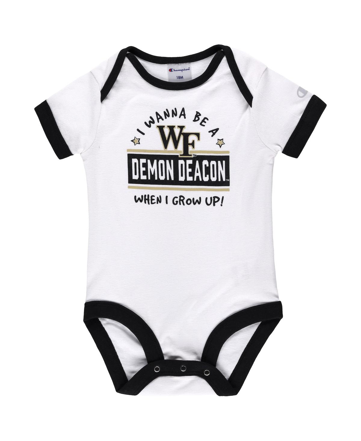 Champion Infant Boys And Girls  Black, Heather Gray Wake Forest Demon Deacons I Wanna Be Three-pack B In Black,heather Gray