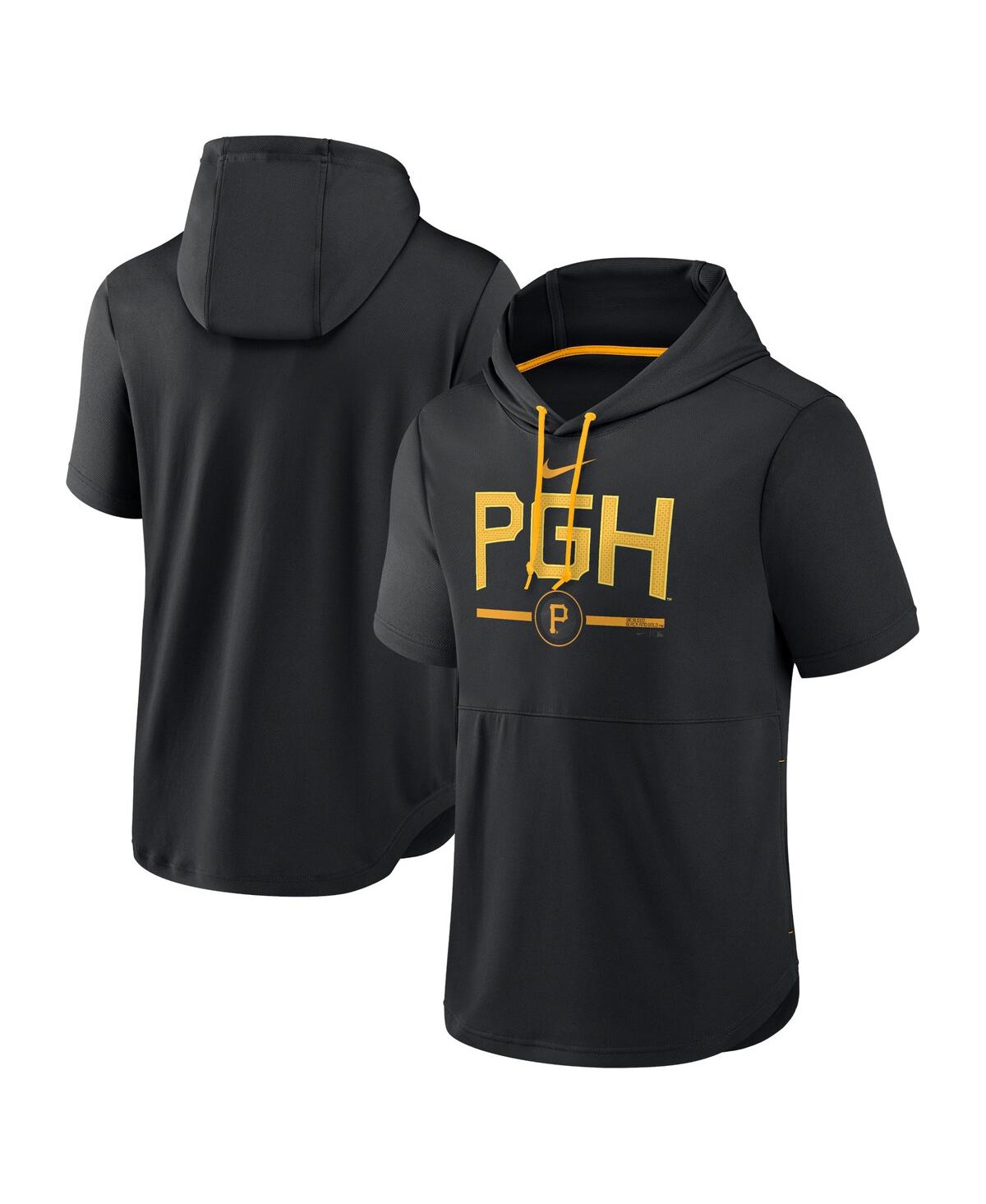 Men's Nike Black/Gold Pittsburgh Pirates Authentic Collection Pregame Performance Raglan Pullover Sweatshirt Size: Small