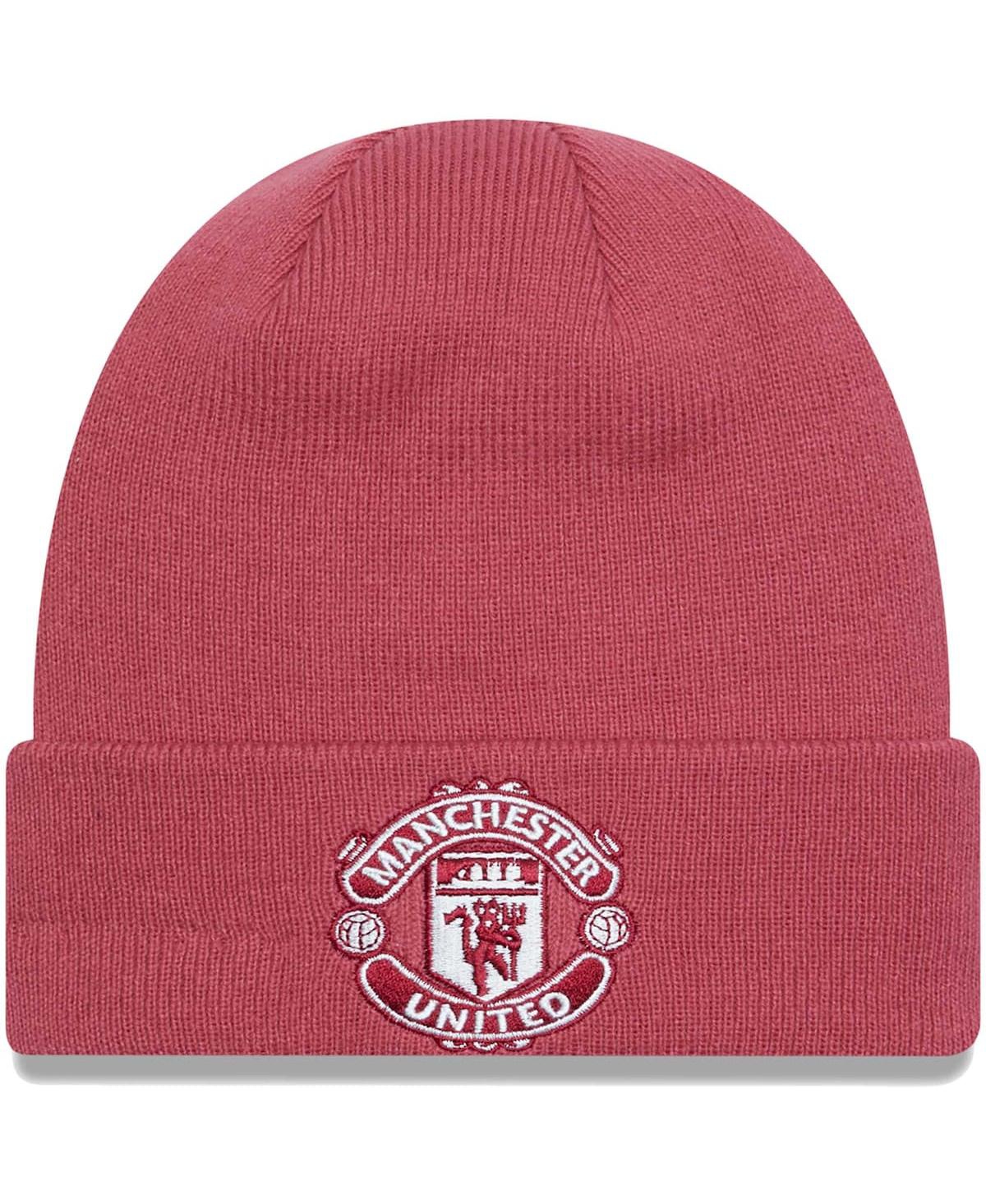 New Era Men's  Pink Manchester United Seasonal Cuffed Knit Hat