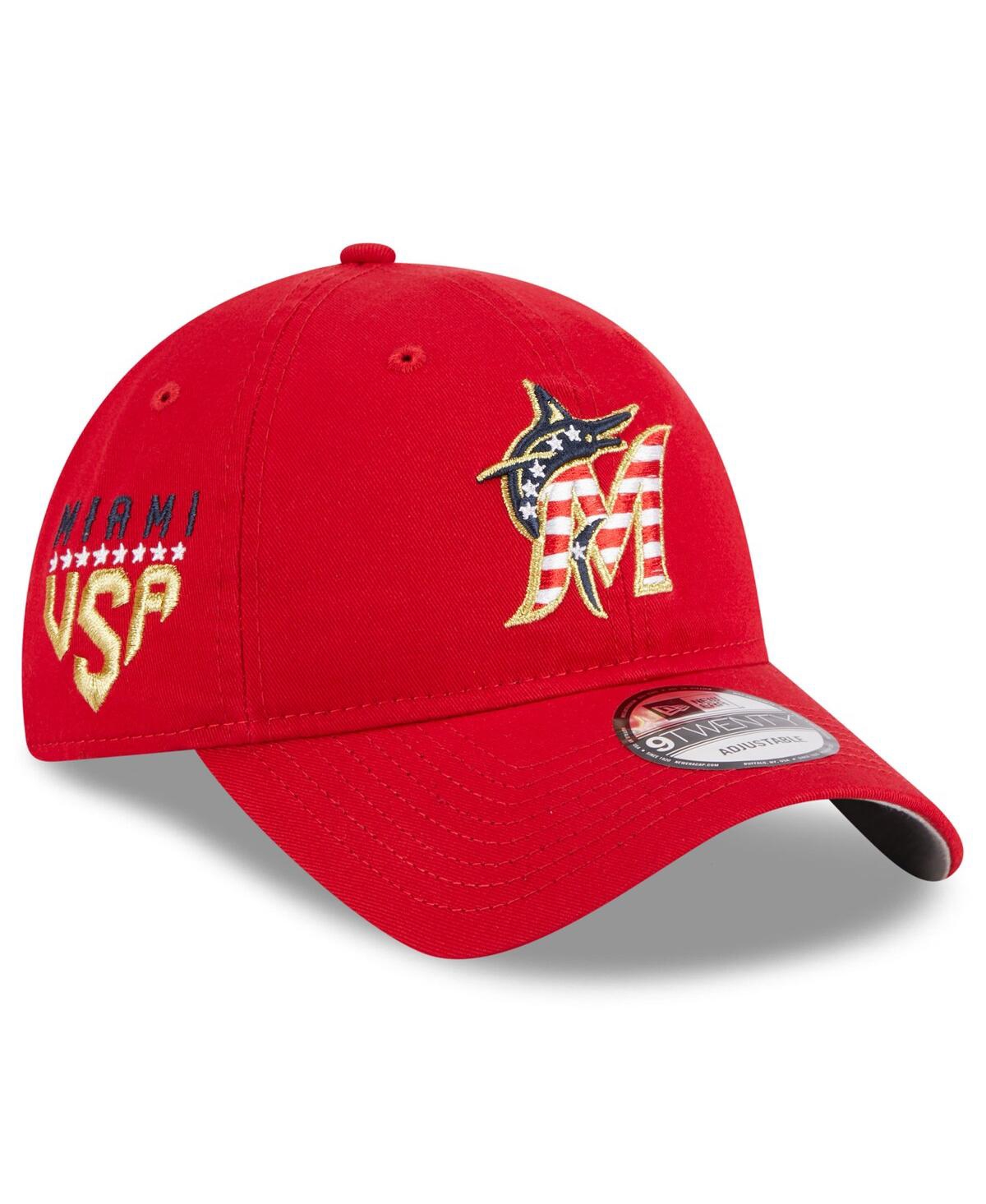 New Era Women's  Red Miami Marlins 2023 Fourth Of July 9twenty Adjustable Hat