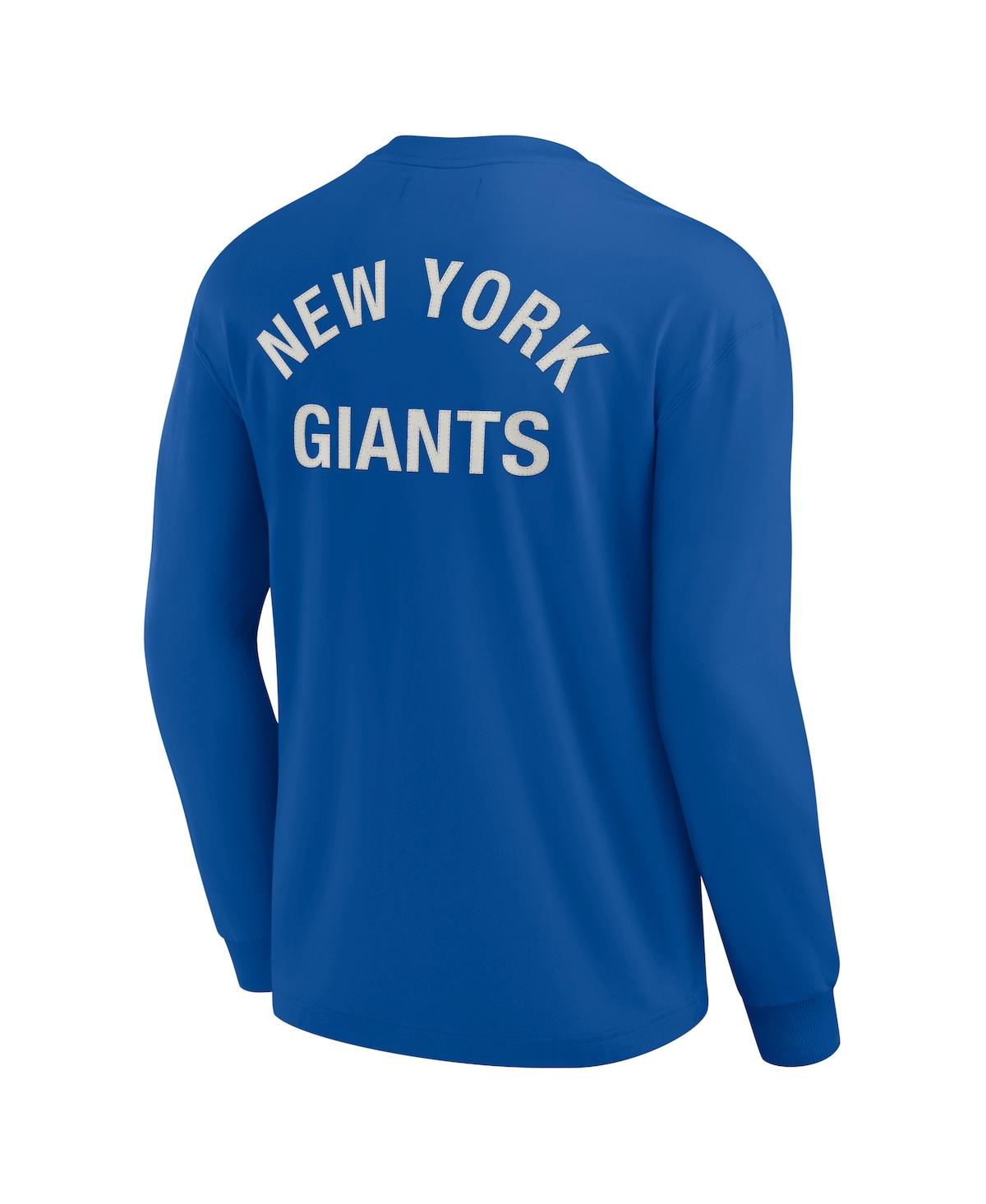 Shop Fanatics Signature Men's And Women's  Royal New York Giants Super Soft Long Sleeve T-shirt