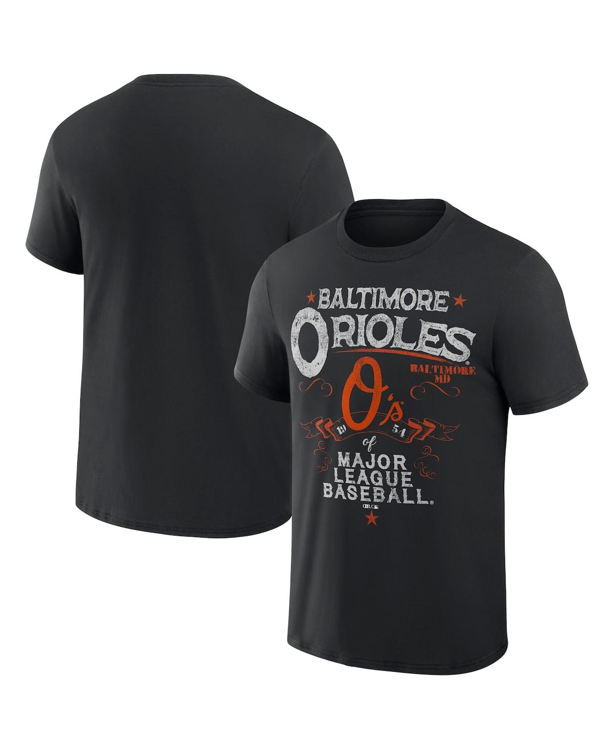 Fanatics Men's Darius Rucker Collection By  Black Baltimore Orioles Beach Splatter T-shirt In Black