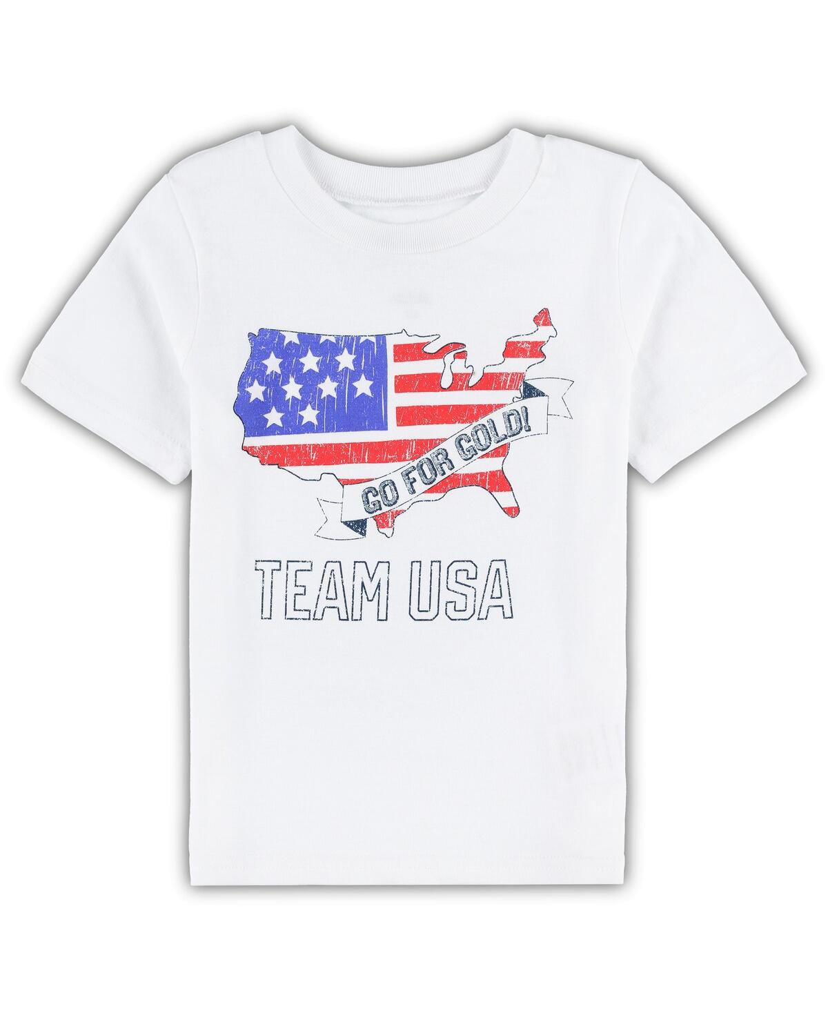 Outerstuff Kids' Toddler Boys And Girls White Team Usa Go For Gold T-shirt