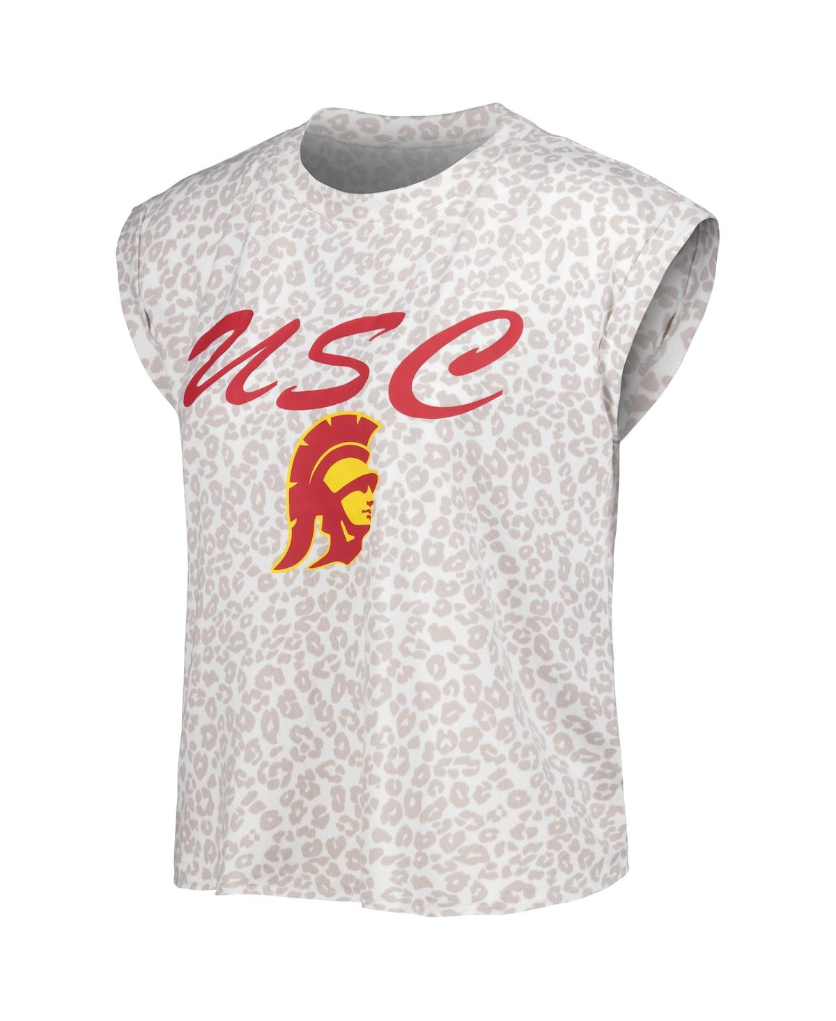 Concepts Sport Women's  Cream Usc Trojans Montana T-shirt And Shorts Sleep Set In Cream