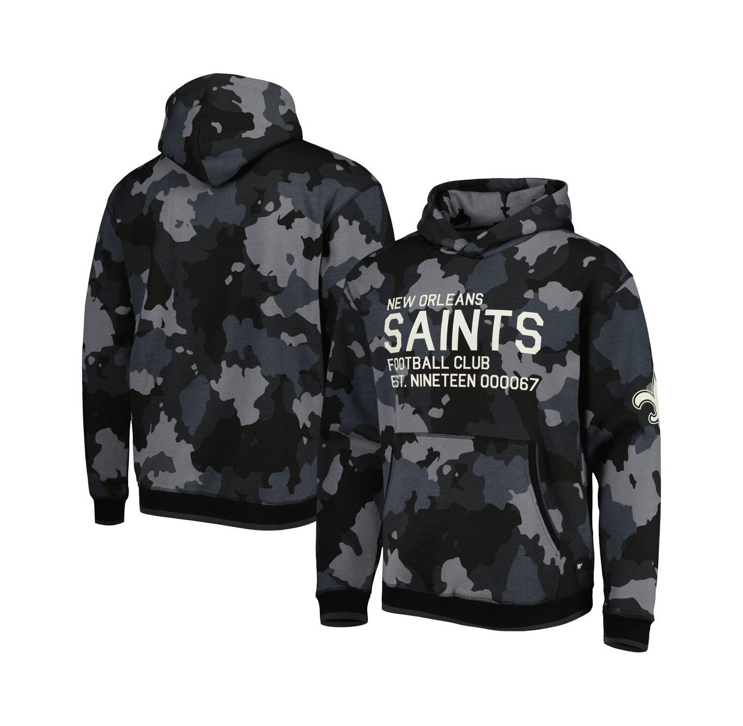 Men's Black New Orleans Saints Camo Pullover Hoodie