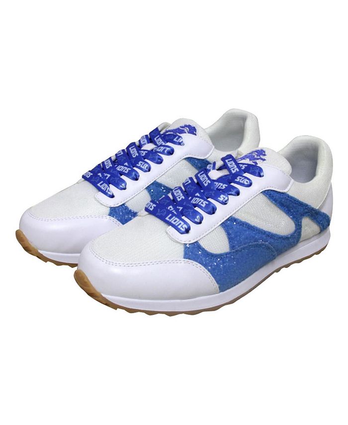 Cuce Women s White Detroit Lions Glitter Sneakers Macy s