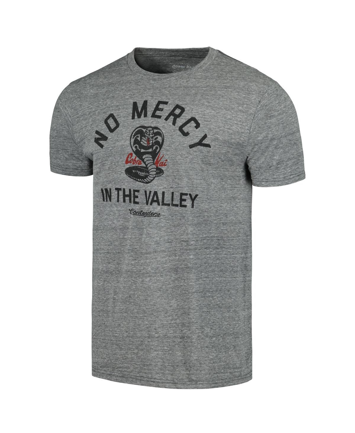 Shop Contenders Clothing Men's  Heather Gray Cobra Kai No Mercy In The Valley T-shirt